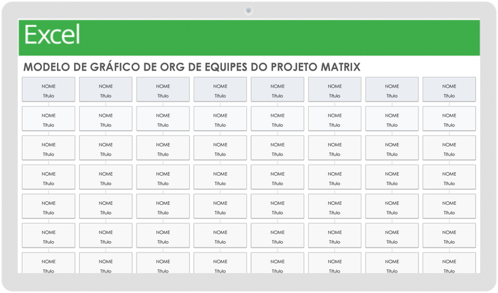  Modelo de organograma de equipes de projeto de matriz