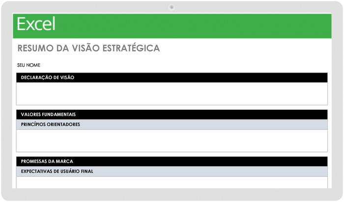 Modelo de Resumo de Visão Estratégica